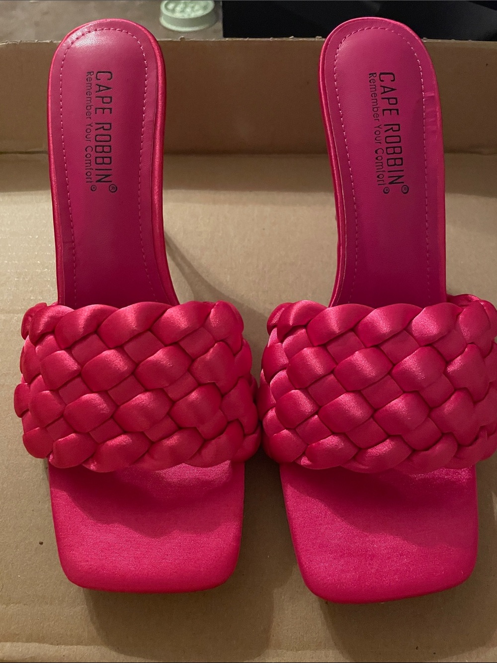 Cape Robbin Hot Pink Braided Slide Mules
